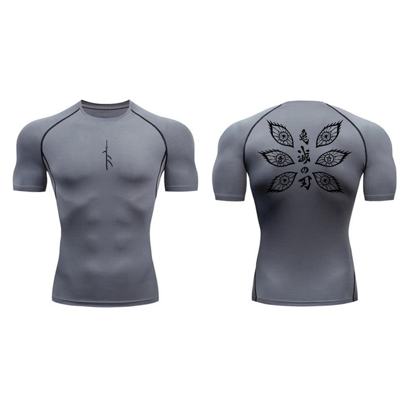 Dry Fit Athleisure Demon slayer Kokushibo Compression Shirt