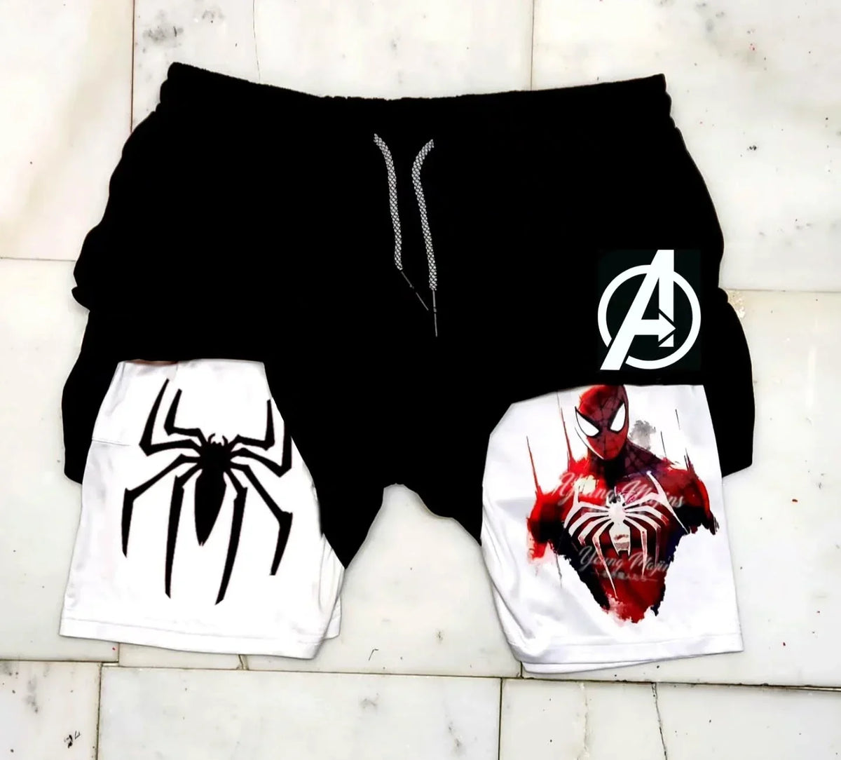 Avengers Dry-Fit Compression Shorts 2 in 1