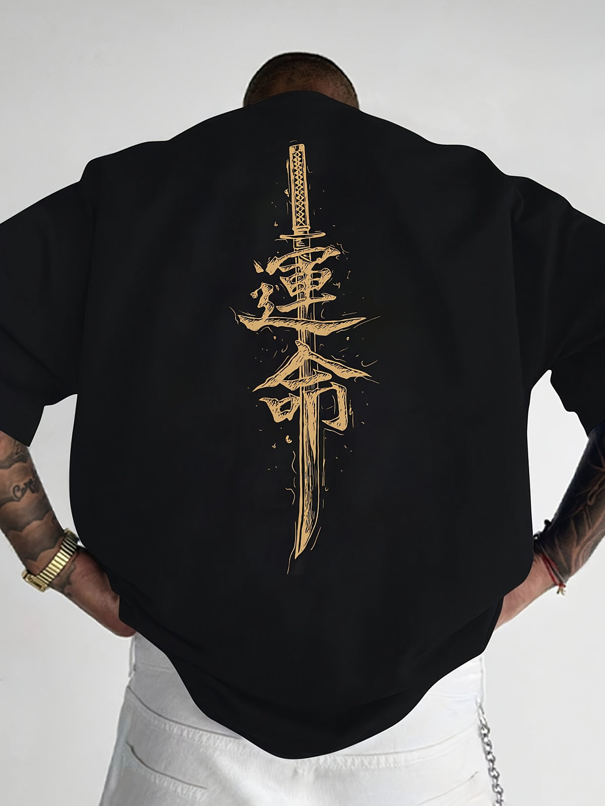 Oversized Streetwear Plus Size Japanese Samurai Sword