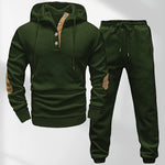 Men'sFashion Set Knit Jacquard Hoodie and Pants