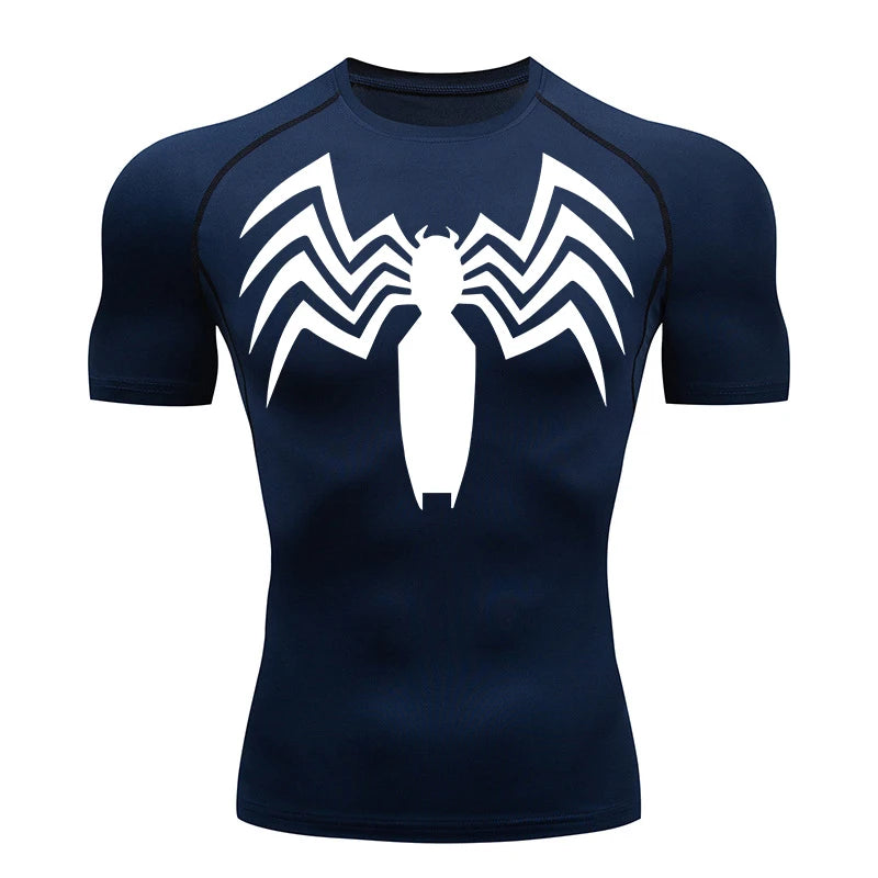 Dry Fit Athleisure Spider Print Compression Shirt 02