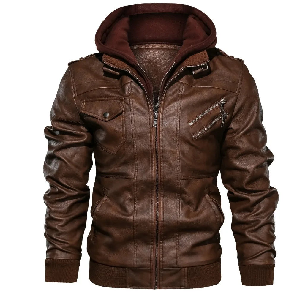Premium retro men's jacket with hood and lining.