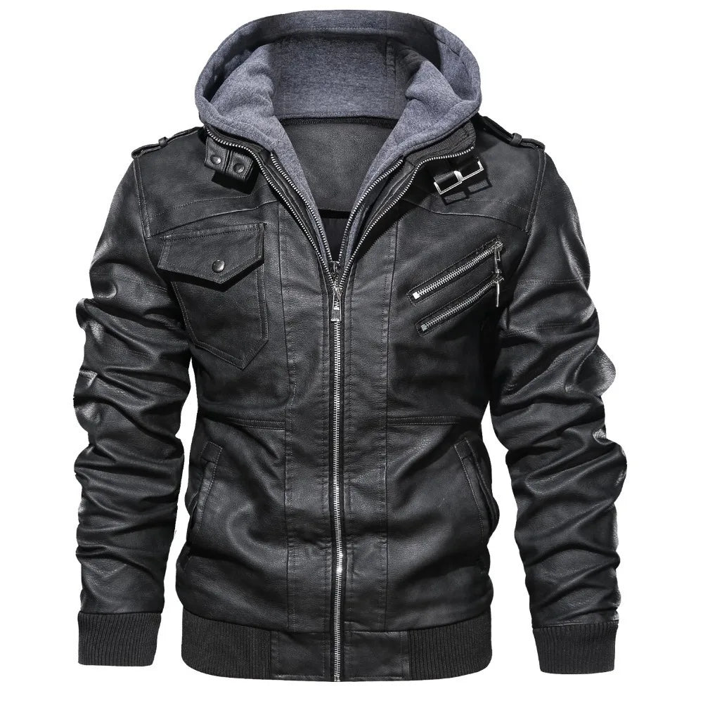Premium retro men's jacket with hood and lining.