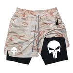 Vigilante Skull Dry-Fit Compression Shorts 2 in 1