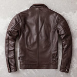 Men's Leather Jacket with Lapel