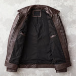 Men's Leather Jacket with Lapel