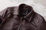 Men's Leather Jacket with Lapel
