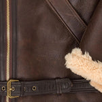 Men's jacket in thick leather with a straight cut, autumn/winter.