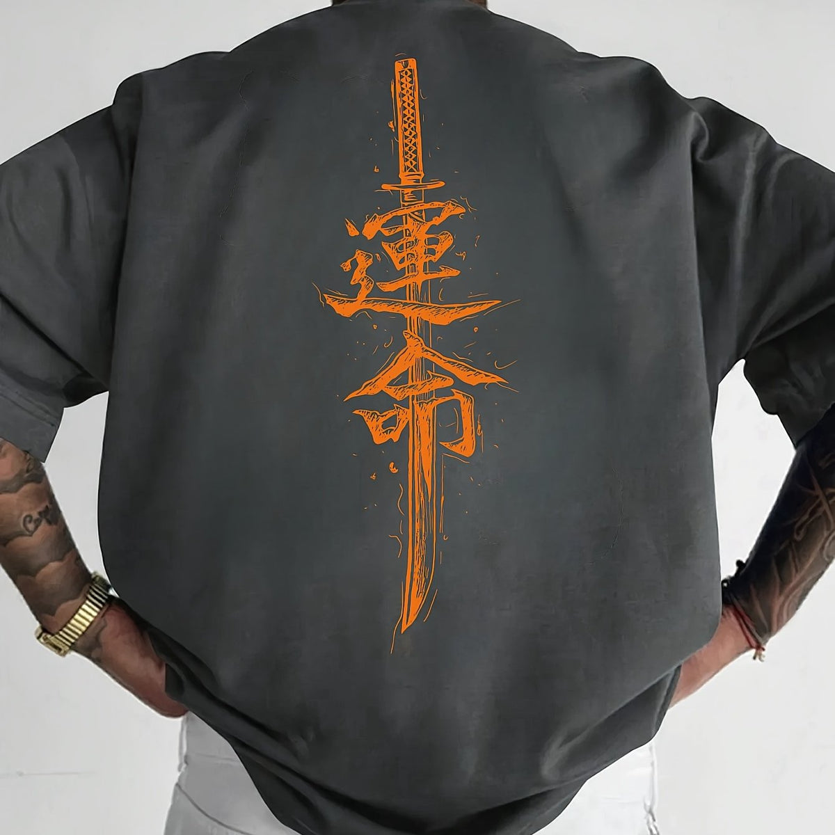 Oversized Streetwear Plus Size Japanese Samurai Sword